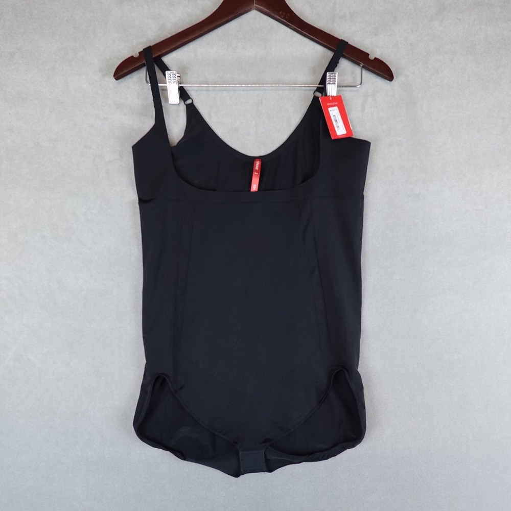 NWT Spanx Bodysuit Women 2X Plus Very Black Open Bust Shapewear Oncore
